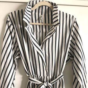White & Black Stipe Resort Dress
